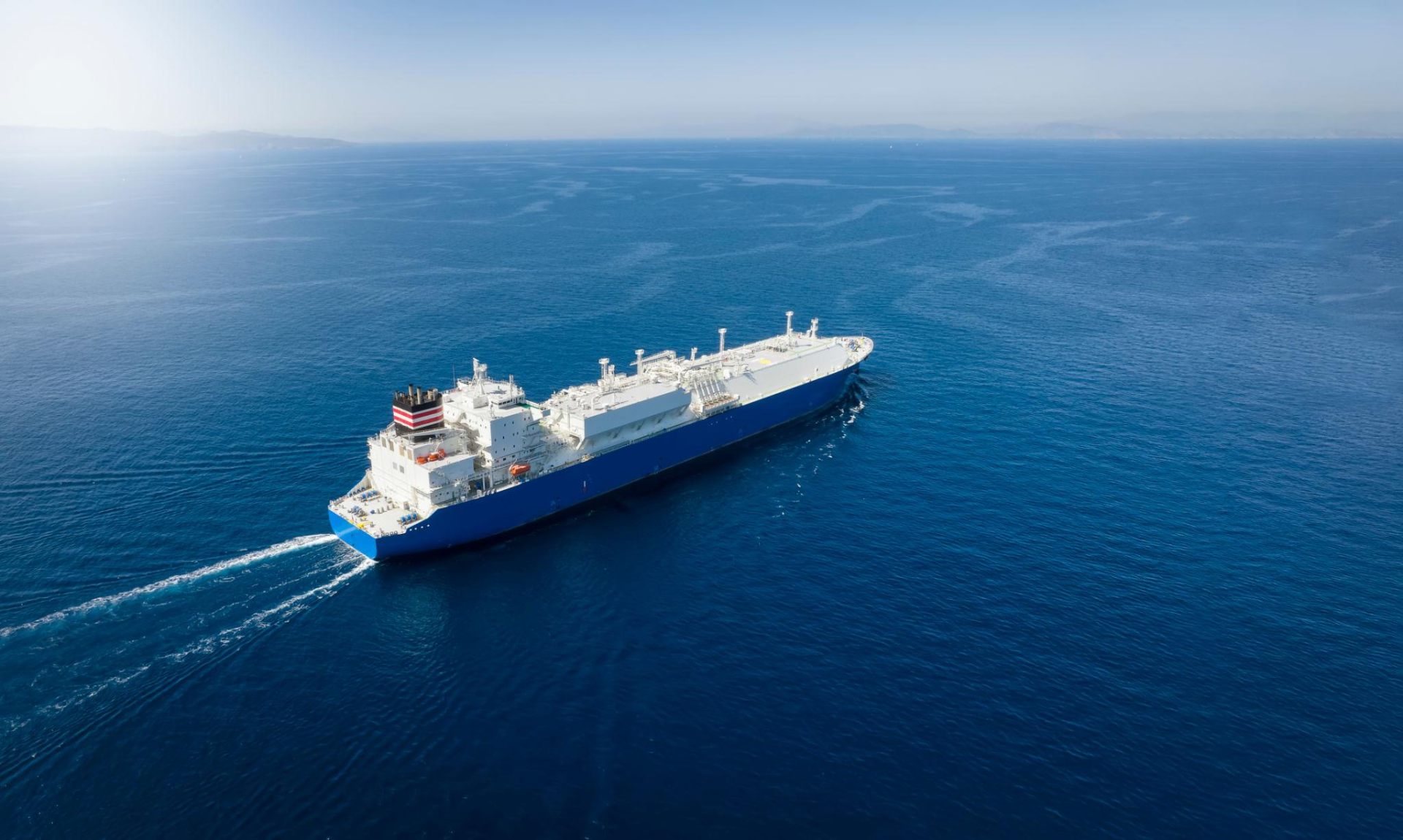 Offshore support vessel at sea