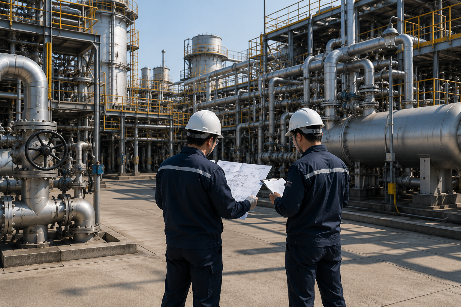 Engineers performing site supervision and commissioning