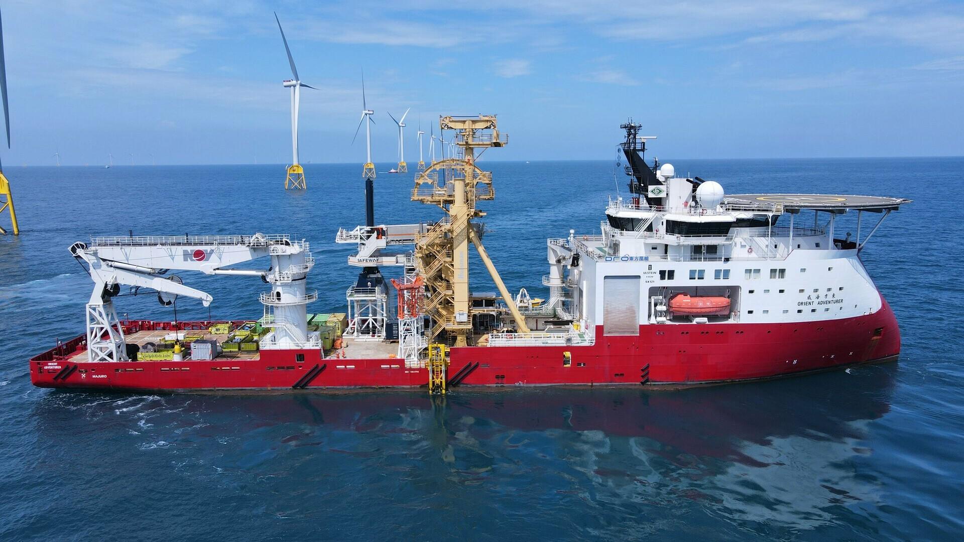 Offshore support vessel at sea